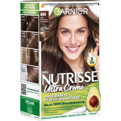 Garnier Nutrisse Creme Dauerhafte Pflege-Haarfarbe 6N Nude Natürliches Dunkelblond 