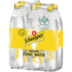 Schweppes Indian Tonic Water 1,25 l - Klarsicht- / Packung 6 x          1.250L 