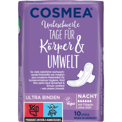Cosmea Binden Ultra Nacht mit Flügel 10 Stück 