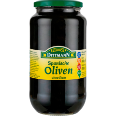 FEINKOST DITTMANN Spanische Oliven schwarz 900 g 