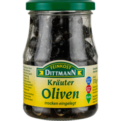 FEINKOST DITTMANN Kräuter-Oliven schwarz 170 g 