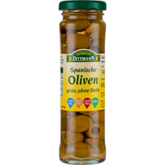 FEINKOST DITTMANN Spanische Oliven grün ohne Stein 140 g 