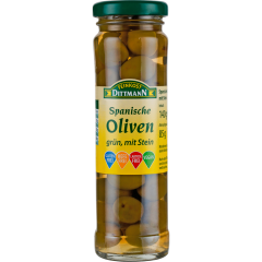 FEINKOST DITTMANN Spanische Oliven grün mit Stein 140 g 