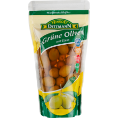 FEINKOST DITTMANN Grüne Oliven mit Stein 250 g 