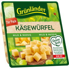 Grünländer Käsewürfel Mild & Nussig 48 % Fett i. Tr. 2 x 60 g 