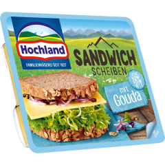 Hochland Sandwich Scheiben mit Gouda leicht 18 % Fett absolut 150 g 