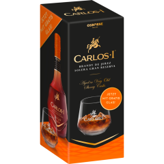Carlos I Brandy de Jerez Solera Gran Reserva 40 % vol. Geschenkpack 0,7 l + Glas 