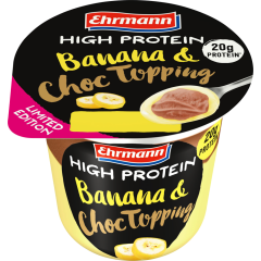 Ehrmann High Protein Banana Pudding Choc & Topping 200 g 