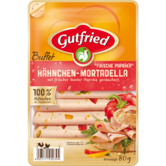 Gutfried Geflügel Hähnchen-Mortadella Frische Paprika 80 g 