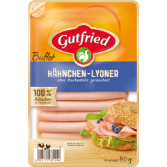 Gutfried Geflügel Hähnchen-Lyoner geräuchert 80 g 