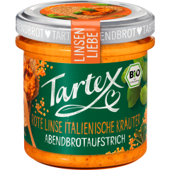 Tartex Bio Linsen Liebe Brotaufstrich Rote Linse italienische Kräuter 140 g 