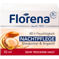 Florena 48 h Feuchtigkeit Nachtpflege Sheabutter & Arganöl 50 ml 