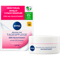 NIVEA Reichhaltige Tagespflege 24h Feuchtigkeit Trockene Haut LSF30 50 ml 