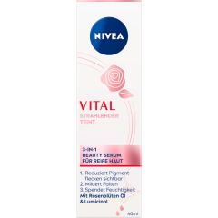 NIVEA Vital Strahlender Teint 3in1 Beauty Serum für Reife Haut 40 ml 