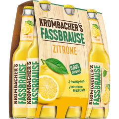 Krombacher Fassbrause Zitrone naturtrüb - 6-Pack 6 x 0,33 l 