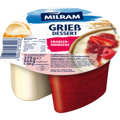 MILRAM Grieß-Dessert Erdbeer-Himbeer 175 g 