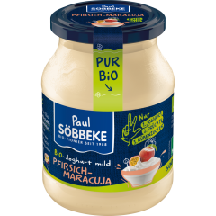 Söbbeke Pur Bio Joghurt mild Pfirsich-Maracuja 3,8 % Fett 500 g 