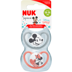 NUK Disney Mickey Mouse Space Silikon-Schnuller 18-36 Monate Gr. 3 2 Stück 