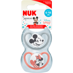 NUK Disney Mickey Mouse Space Silikon-Schnuller 6-18 Monate Gr. 2 2 Stück 