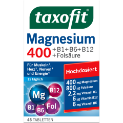taxofit Magnesium 400 + B1 + B6 + B12 + Folsäure 45 Tabletten 
