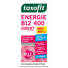 taxofit Energie B12 400 direkt Erdbeer-Geschmack 30 Tabletten 
