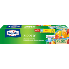 Toppits Zipper® Allzweck-Beutel 3 l 8 Stück 