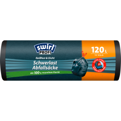 Swirl Schwerlast-Abfallsäcke Profi mit Zugband 120 l 12 Stück 
