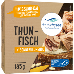 deutschesee MSC Thunfisch in Sonnenblumenöl 185 g 