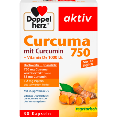 Doppelherz Curcuma 750 mit Curcumin+Vitamin D3 1000I.E. 30 Stück 