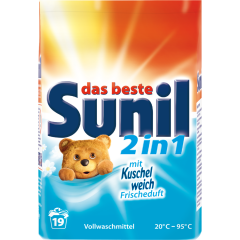 Sunil 2 in 1 Vollwaschmittel Pulver 19 Waschladungen 