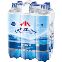 Lichtenauer Mineralwasser Spritzig - 6-Pack 6 x 1,5 l 