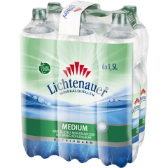 Lichtenauer Mineralwasser Medium - 6-Pack 6 x 1,5 l 