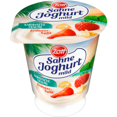 Zott Sahne-Joghurt mild Karibische Träume Erdbeersplit 10 % Fett 140 g 