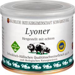 Echt Hällische Lyoner hergestellt mit Schwäbisch-Hällischen Qualitätsschweinefleisch 200 g 