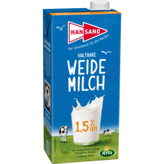 Hansano Haltbare Weidemilch 1,5% Fett 1 l 