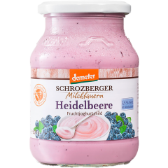 Schrozberger Milchbauern Demeter Heidelbeere Fruchtjoghurt mild 3,5 % Fett 500 g 