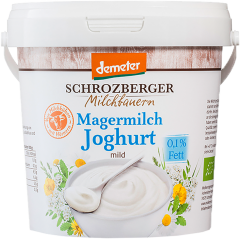 Schrozberger Milchbauern Demeter Magermilch Joghurt mild 0,1 % Fett 1 kg 