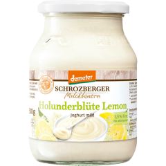 Schrozberger Milchbauern Demeter Holunderblüte Lemon Joghurt mild 3,5 % Fett 500 g 