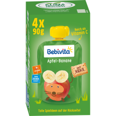 Bebivita Kinderspaß Apfel-Banane mit Keks ab 1 Jahr 4 x 90 g 