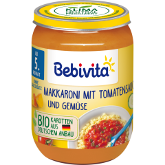Bebivita Bio Menü Makkaroni mit Tomatensauce und Gemüse ab 5. Monat 190 g 