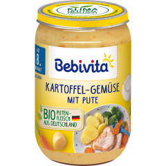 Bebivita Bio Menü Kartoffel-Gemüse mit Pute ab 8. Monat 220 g 