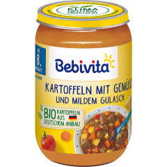 Bebivita Bio Menü Kartoffel-Gemüse mit mildem Gulasch ab 8. Monat 220 g 