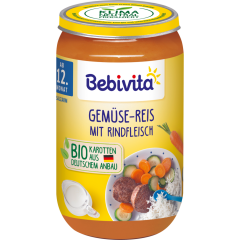 Bebivita Bio Menü Gemüse-Reis mit Rindfleisch ab dem 12.Monat 250 g 