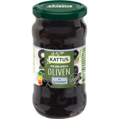 KATTUS Schwarze Oliven in Scheiben 345 g 