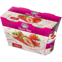 Sachsenmilch Unsere Minis Erdbeer 3,5 % Fett 4 x 100 g 