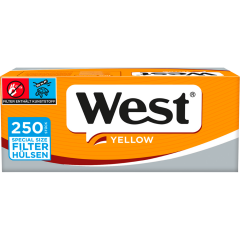 West Filter Size Yellow Zigarettenhülsen 250 Stück 