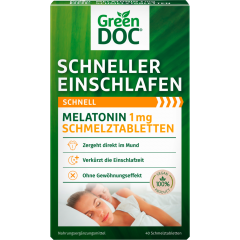 GreenDoc Schneller Einschlafen Melatonin 1 mg Schmelztabletten 40 Tabletten 