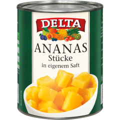 DELTA Ananas Stücke in Saft 825 g 