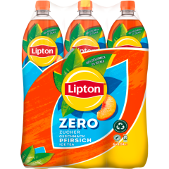 Lipton Ice Tea Peach Zero 1,5 l - Klarsicht- / Packung 6 x          1.500L 