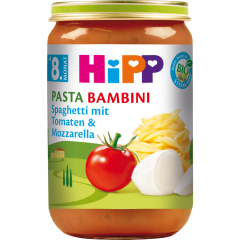 HiPP Bio Pasta Bambini Spaghetti mit Tomaten und Mozzarella ab 8. Monat 220 g 